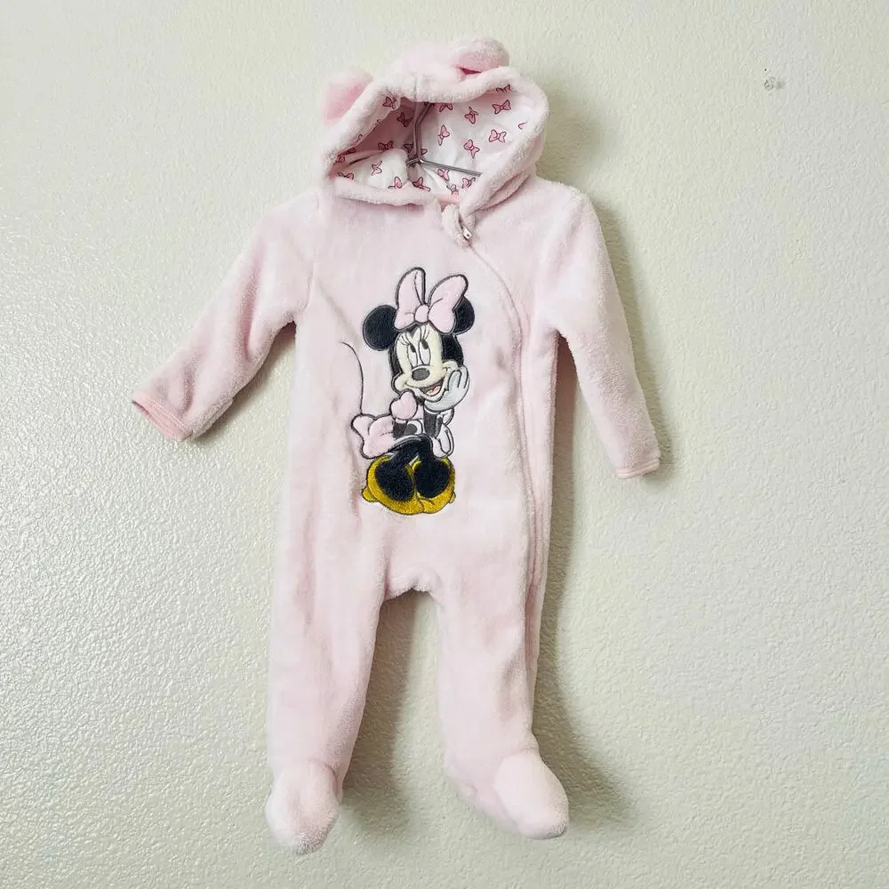 Disney Baby Minnie Mouse Ear Hoodie Bunting light pink